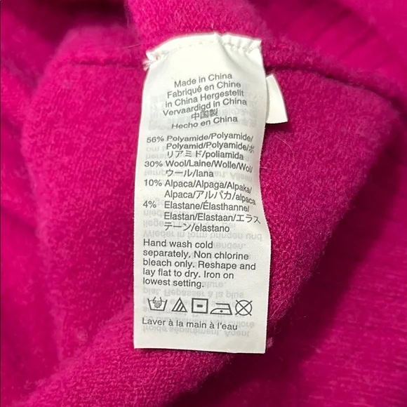 J.Crew luxe Alpaca & Wool blend Magenta Pink Turtleneck Sweater - Picture 6 of 8